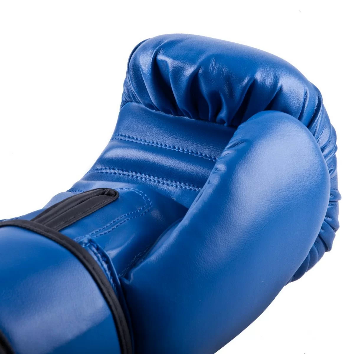 Реальное фото Перчатки боксерские Roomaif RBG-100 Кожа синий от магазина СпортЕВ