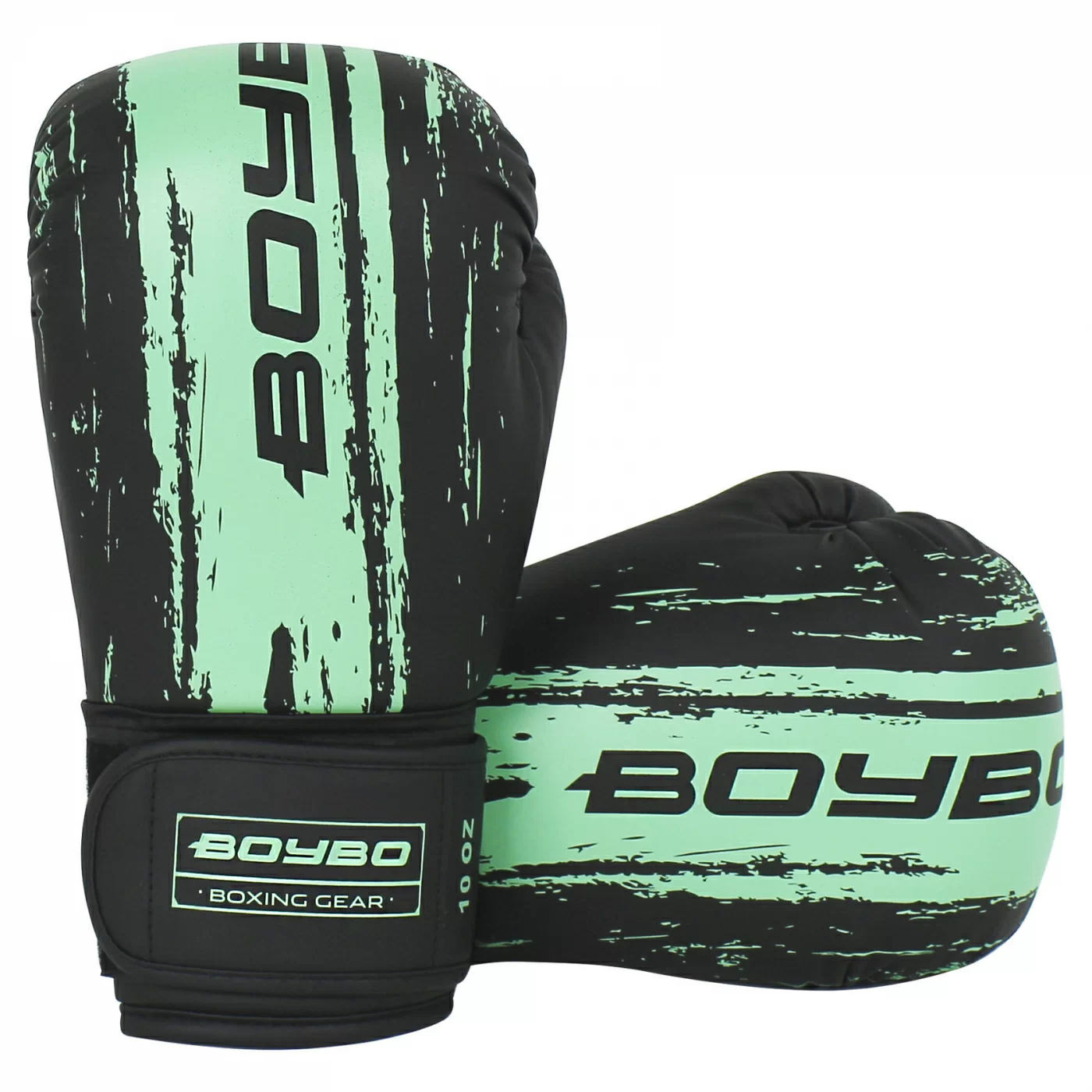 Реальное фото Перчатки боксерские BoyBo Stain флекс голубые BGS322 от магазина СпортЕВ