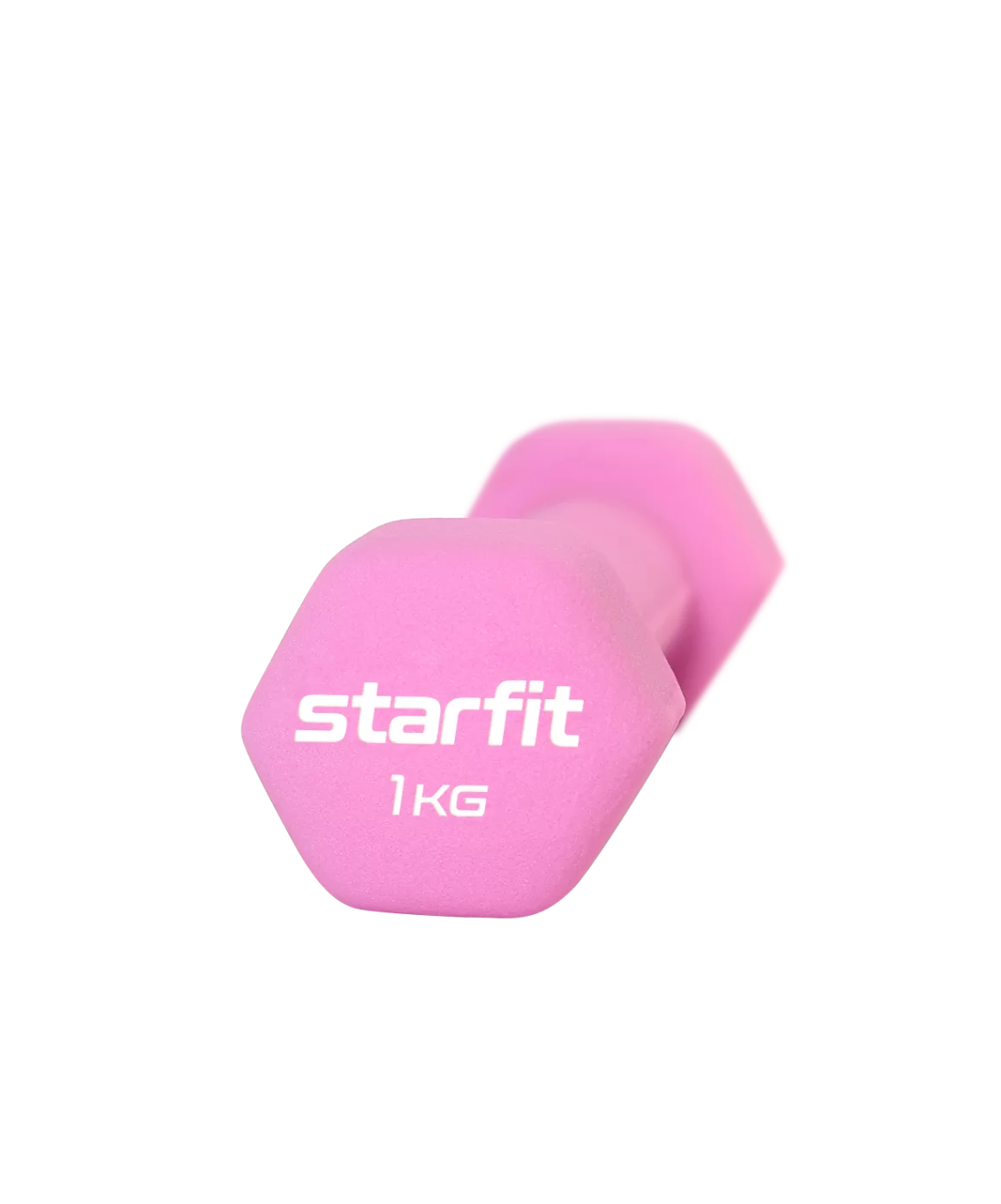 Реальное фото Гантель неопреновая 1 кг StartFit DB-201 розовый пастель 18829 от магазина СпортЕВ