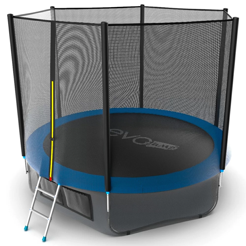 Реальное фото EVO JUMP External 10ft (Blue) + Lower net. Батут с внешней сеткой и лестницей, диаметр 10ft (синий) + нижняя сеть от магазина СпортЕВ