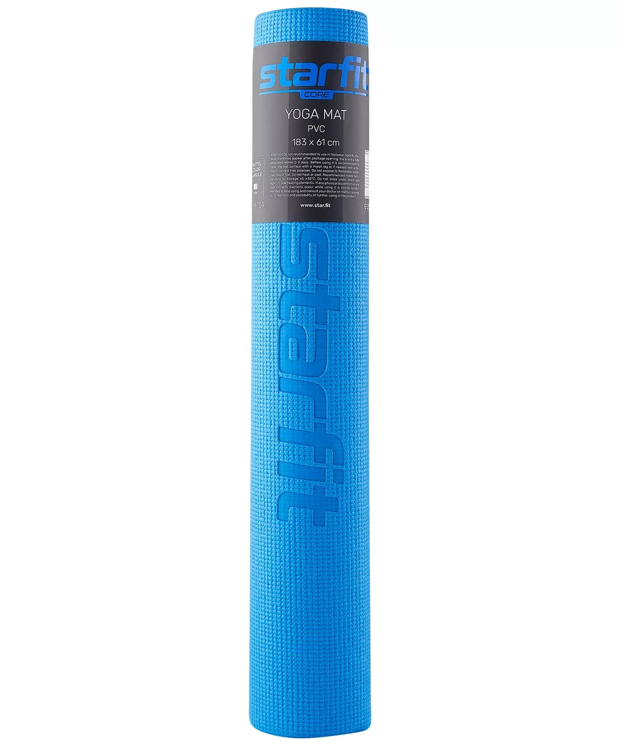 Реальное фото Коврик для йоги 183x61x0,4 см StarFit FM-101 PVC синий от магазина СпортЕВ