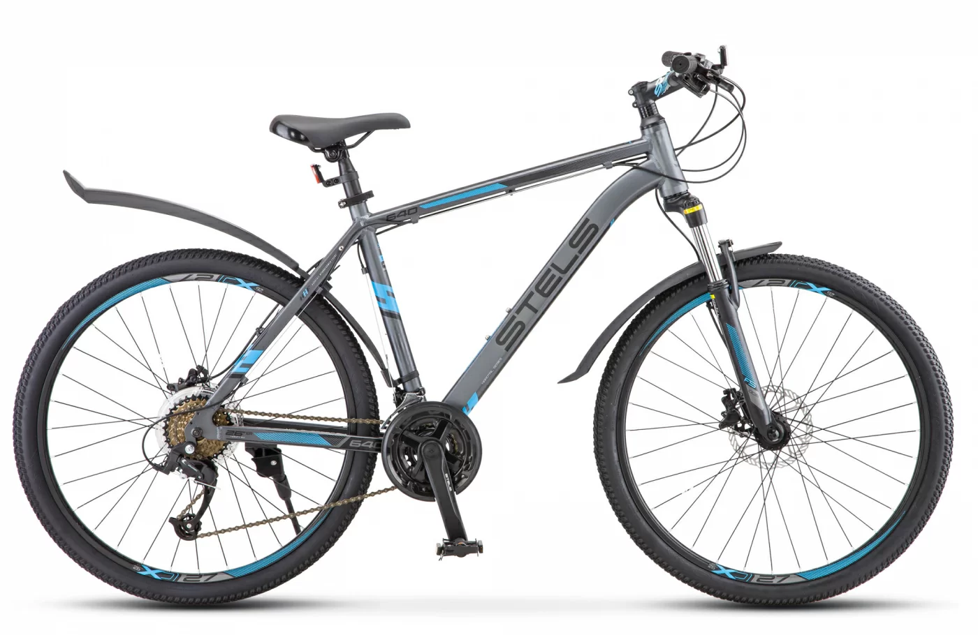 Реальное фото Велосипед Stels Navigator-640 D 26" (2021) серый/синий V010 от магазина СпортЕВ