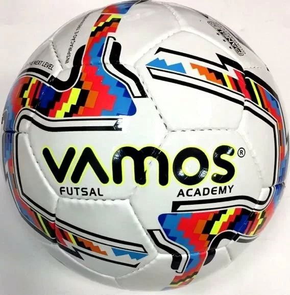 Реальное фото Мяч футзальный Vamos Futsal Acedemy 32П №4 бело-сине-красный BV 3013-AMI от магазина СпортЕВ