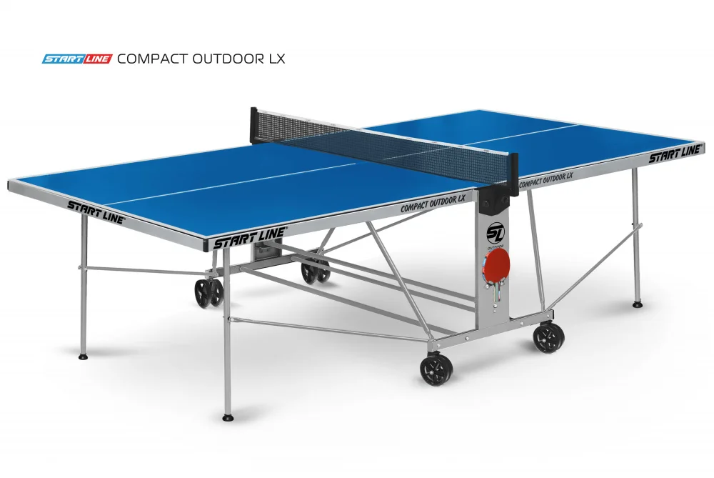 Реальное фото Стол теннисный Compact-2 LX Всепогодный Синий NEW от магазина Спортев