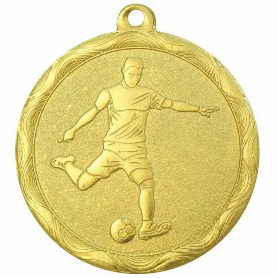 Реальное фото Медаль MZ 72-50/G футбол (D-50 мм, s-2 мм) от магазина СпортЕВ