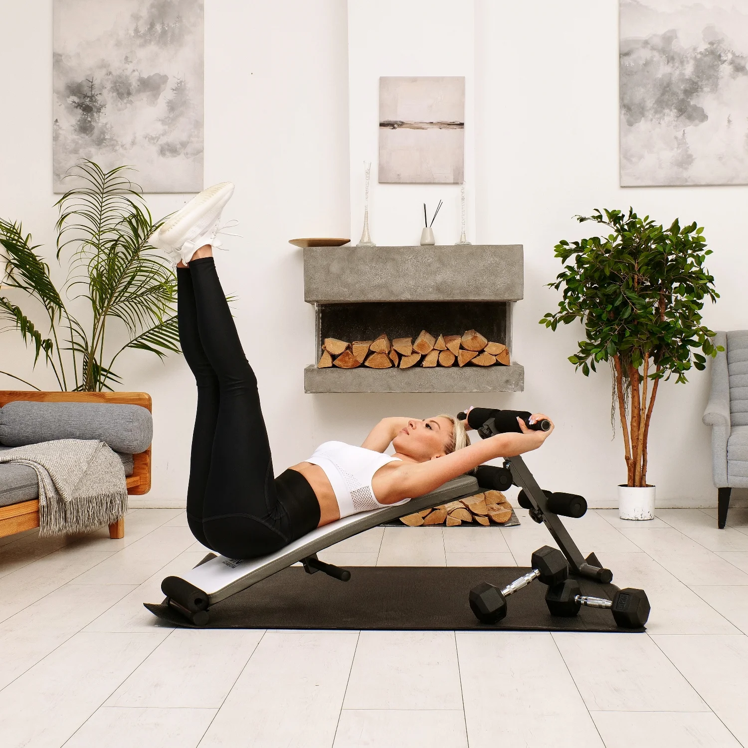 Реальное фото Скамья для пресса DFC DB140 от магазина Спортев