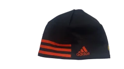 Шапка гоночная с лого Adidas черный с оранжевыми полосками