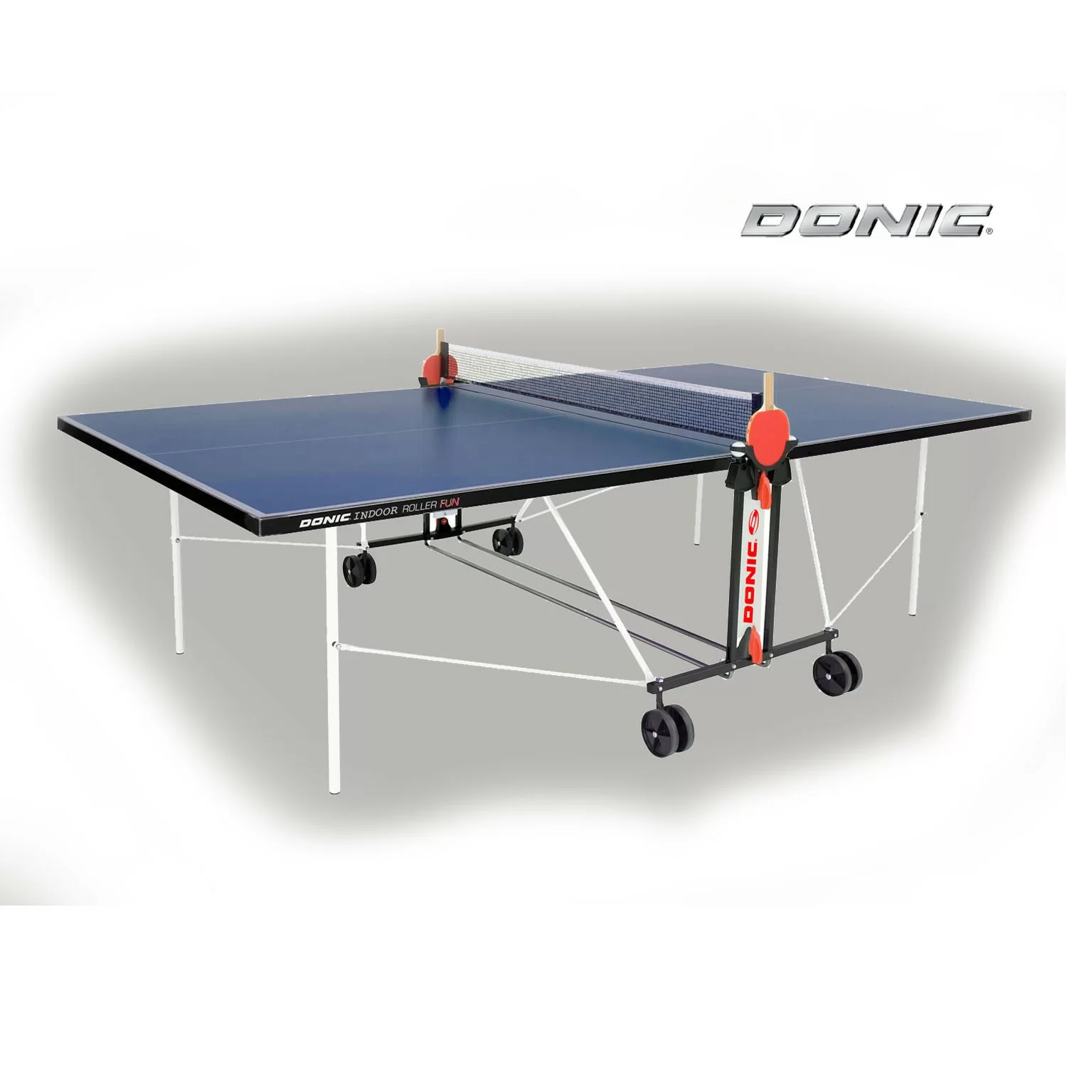 Реальное фото Теннисный стол DONIC INDOOR ROLLER FUN BLUE 19мм 230235-B от магазина СпортЕВ