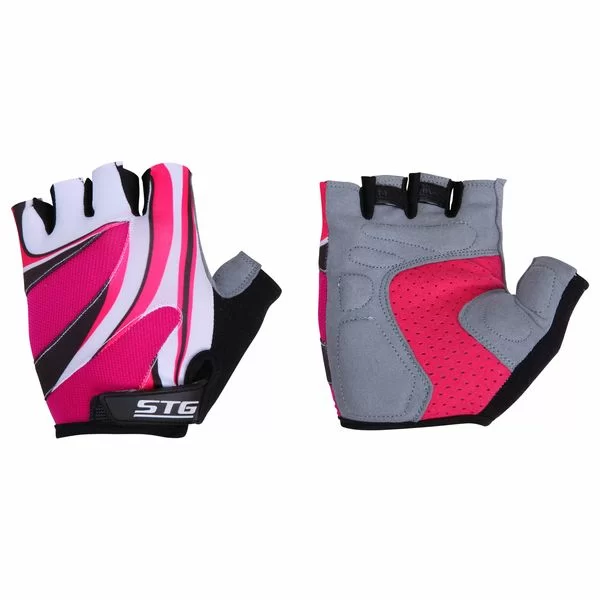 Реальное фото Перчатки STG с "дышащей" системой вентиляции на липучке розовые Х61901 от магазина СпортЕВ