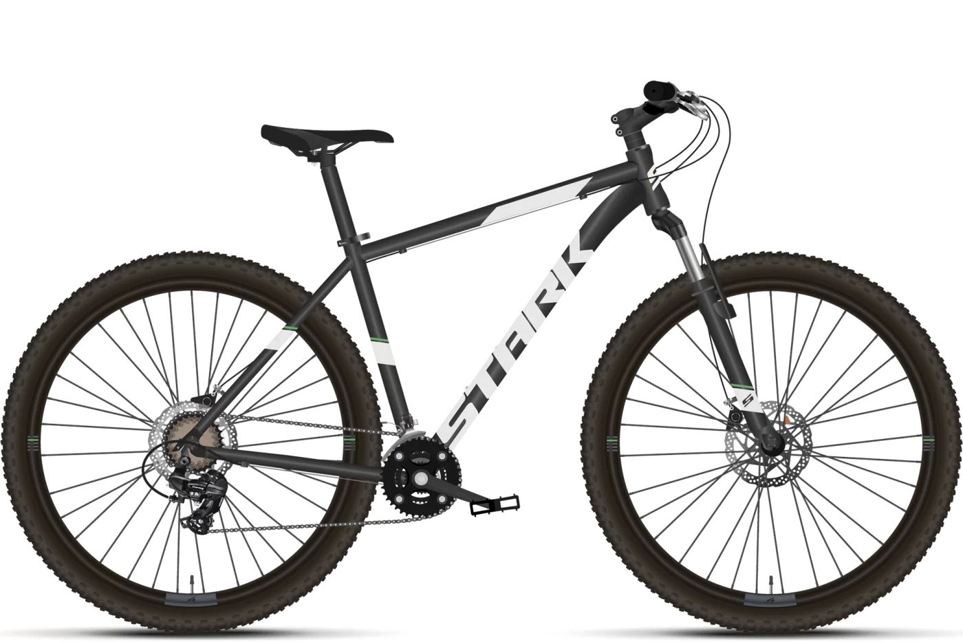 Реальное фото Велосипед Stark Hunter 27.5 2 HD (2021) серый/белый от магазина СпортЕВ