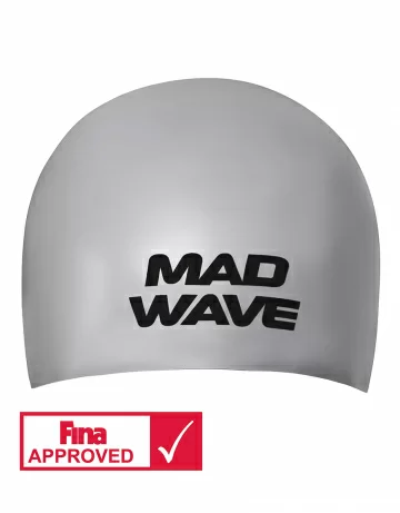Реальное фото Шапочка для плавания Mad Wave Soft Fina Approved M silver M0533 01 2 12W от магазина СпортЕВ