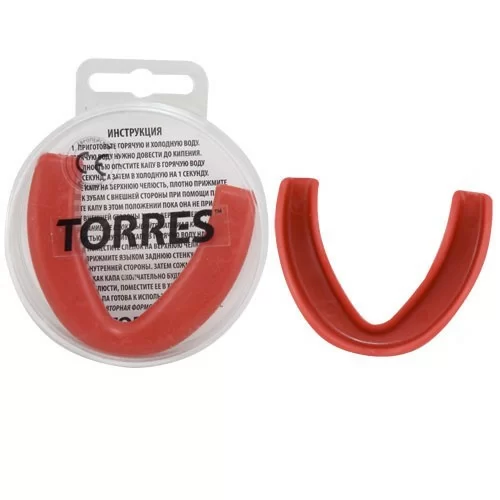 Реальное фото Капа одночелюстная Torres евростандарт термопластичная красная PRL1023RD от магазина СпортЕВ