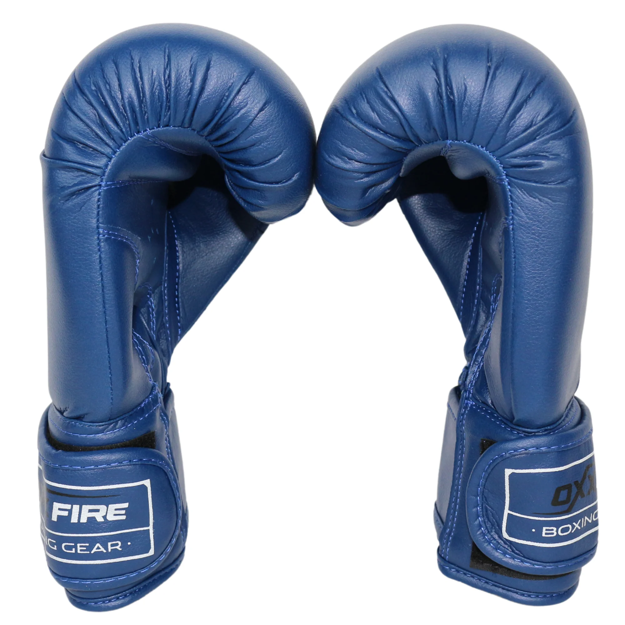 Реальное фото Перчатки боксерские OxxFire Start синие 4493 от магазина Спортев