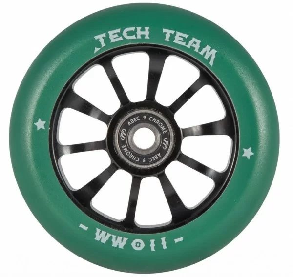 Реальное фото Колесо для самоката TechTeam X-Treme 110 мм Форма Winner зелен. от магазина Спортев