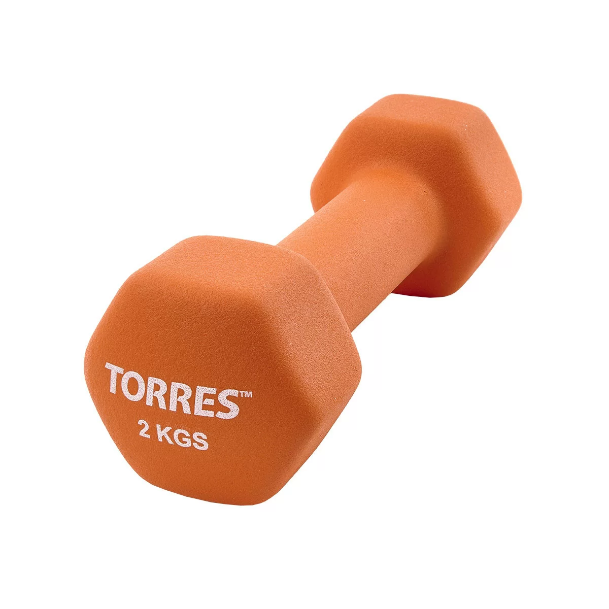 Реальное фото Гантель неопреновая 2 кг Torres оранжевый PL55012 от магазина СпортЕВ