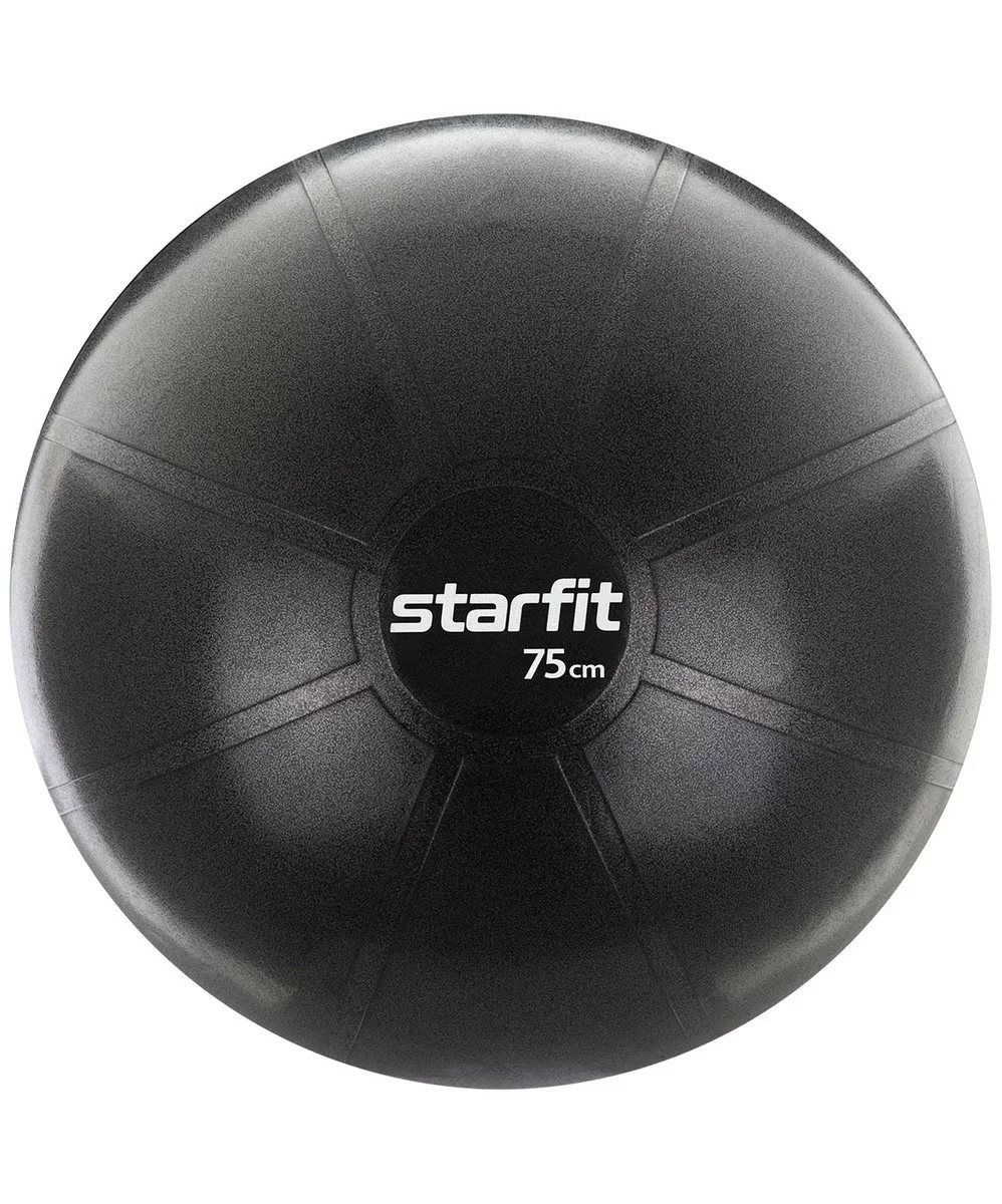 Реальное фото Фитбол 75 см StarFit Pro GB-107 1400 гр без насоса антивзрыв чёрный 16553 от магазина СпортЕВ