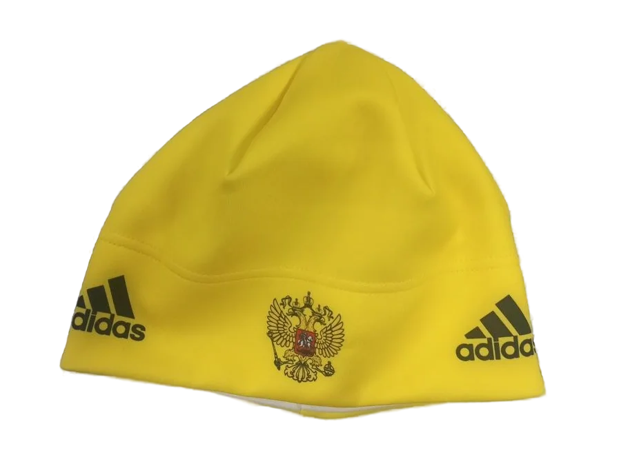 Реальное фото Шапка гоночная с лого Adidas желтый от магазина Спортев