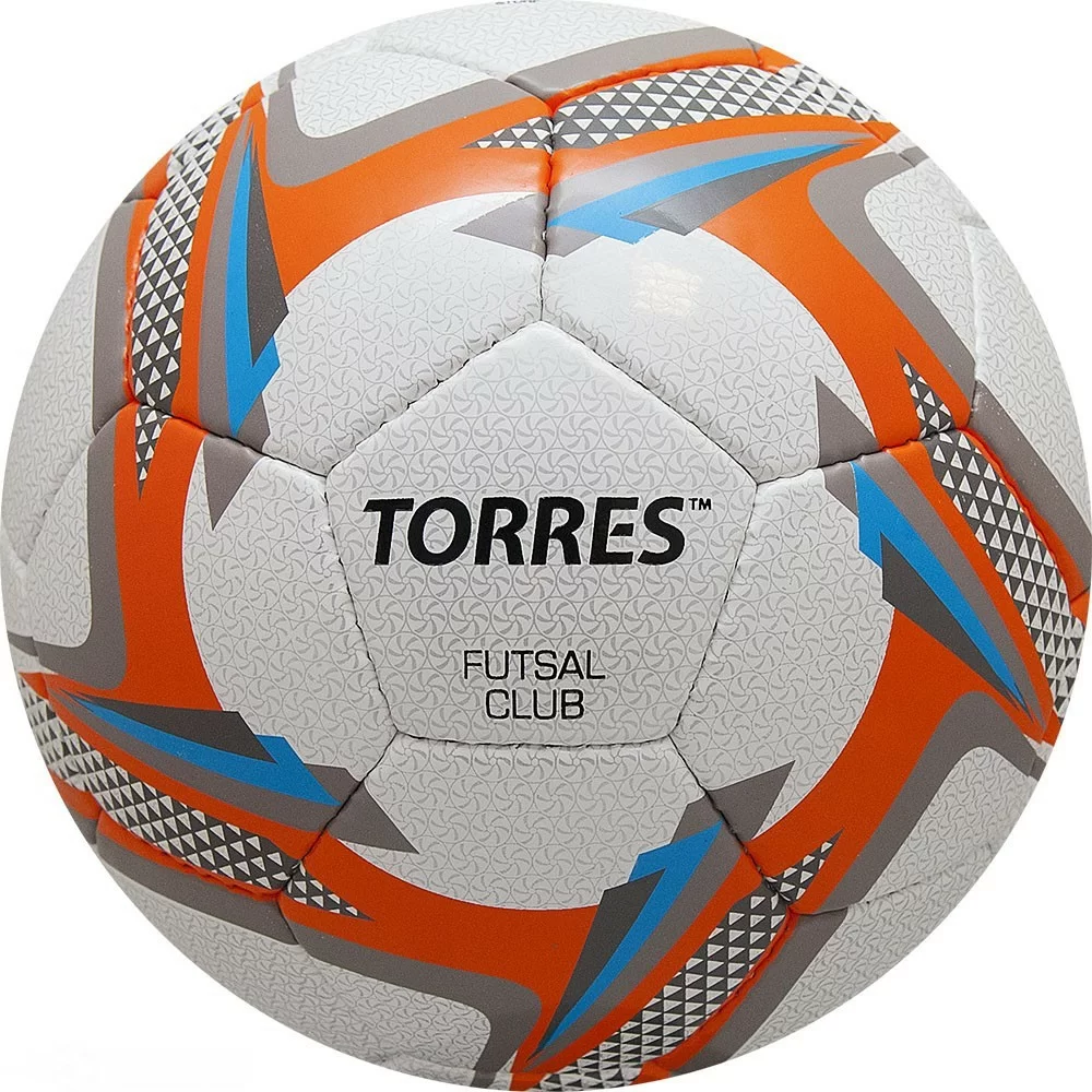Реальное фото Мяч футзальный Torres Futsal Club р.4 32 п. PU 4 подкл.сл, руч.сш,бел-оранж-сер F31884 от магазина СпортЕВ