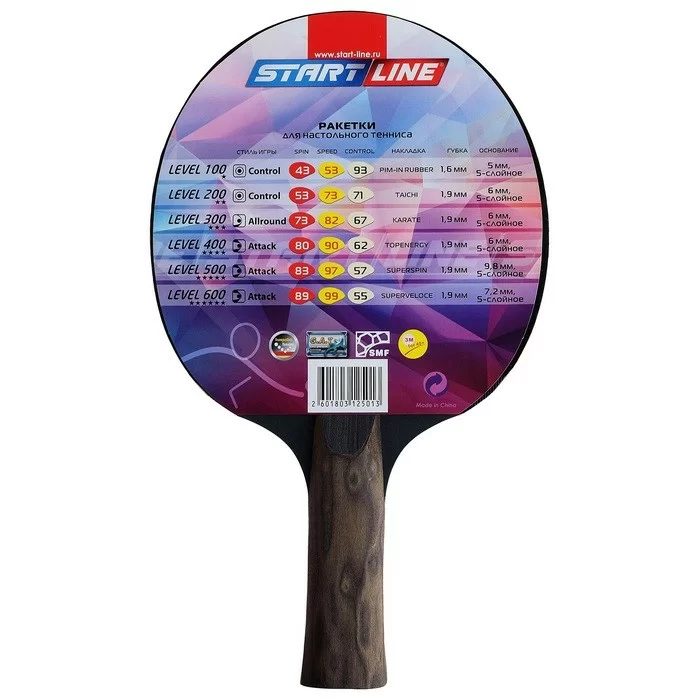 Реальное фото Ракетка для настольного тенниса Start line Level 400 New (коническая) 12502 от магазина СпортЕВ