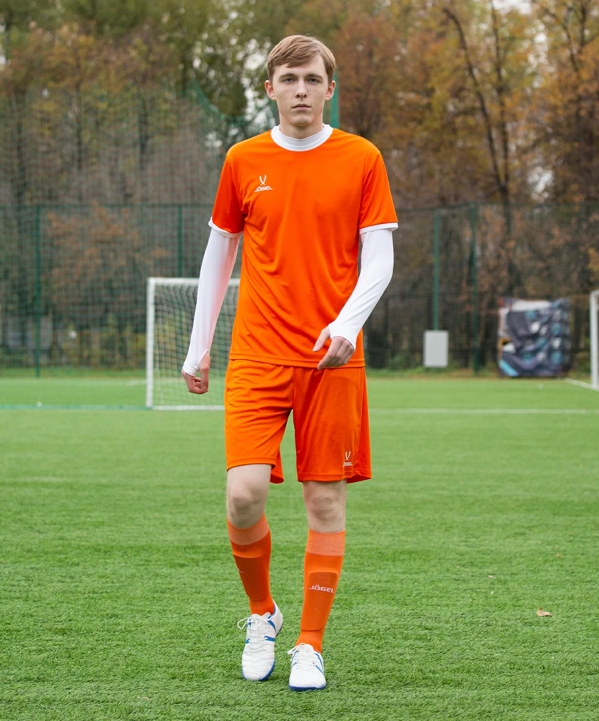 Реальное фото Футболка футбольная CAMP Origin, оранжевый/белый Jögel от магазина Спортев