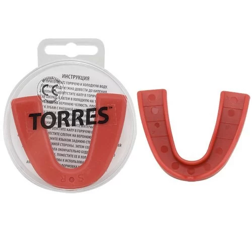 Реальное фото Капа одночелюстная Torres термопластичная красная PRL1021RD от магазина СпортЕВ