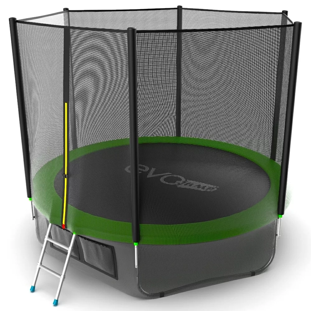 Реальное фото EVO JUMP External 10ft (Green) + Lower net. Батут с внешней сеткой и лестницей, диаметр 10ft (зеленый) + нижняя сеть от магазина СпортЕВ