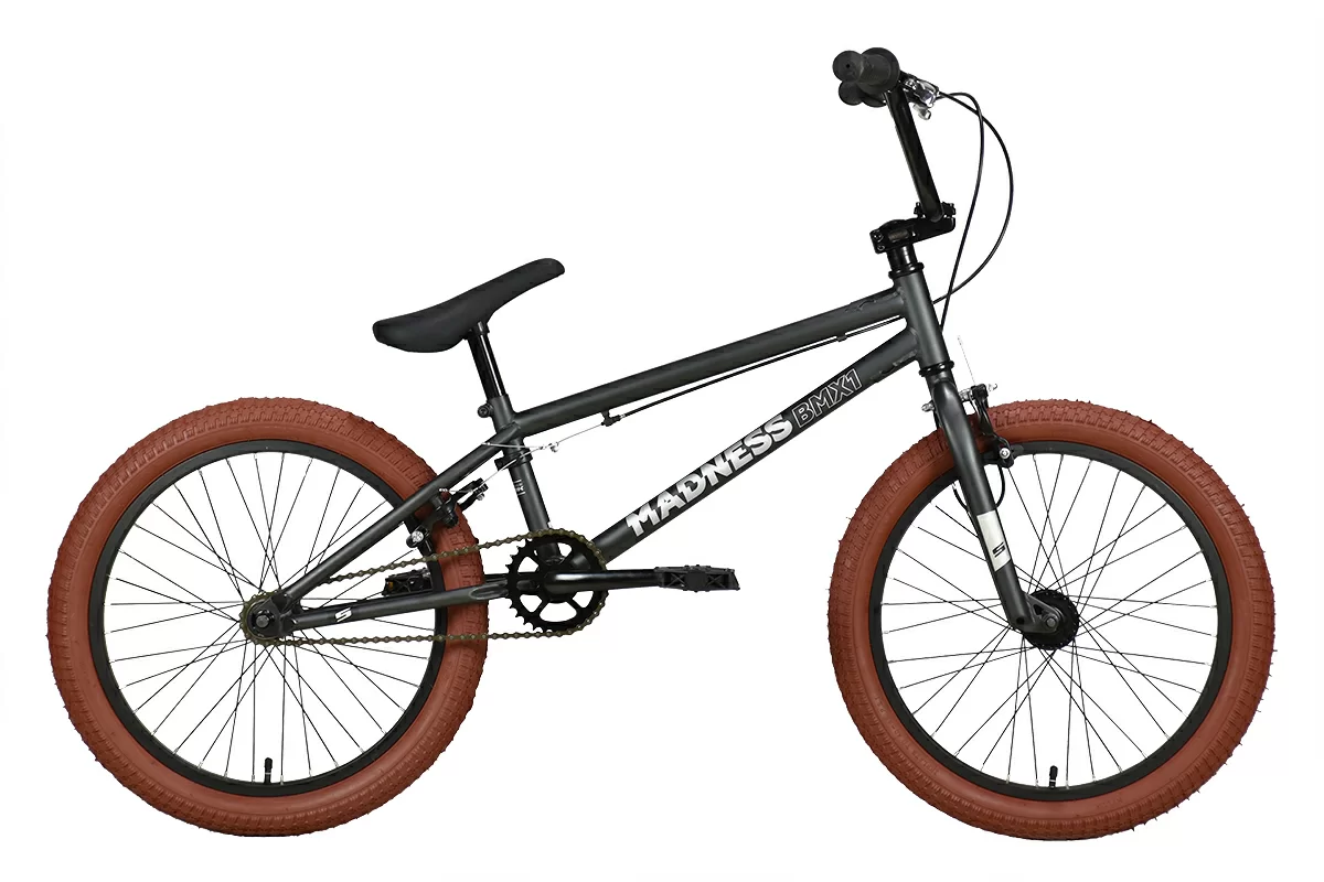Реальное фото Велосипед Stark Madness BMX 1 (2022) темно-серый/серебристый/коричневый от магазина СпортЕВ