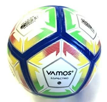 Реальное фото Мяч футбольный Vamos Espectro 12П №4 бело-салатово-розовый BV 2117-MSE от магазина СпортЕВ