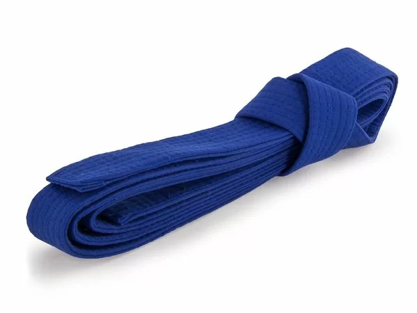 Реальное фото Пояс для единоборств плетеный синий от магазина СпортЕВ