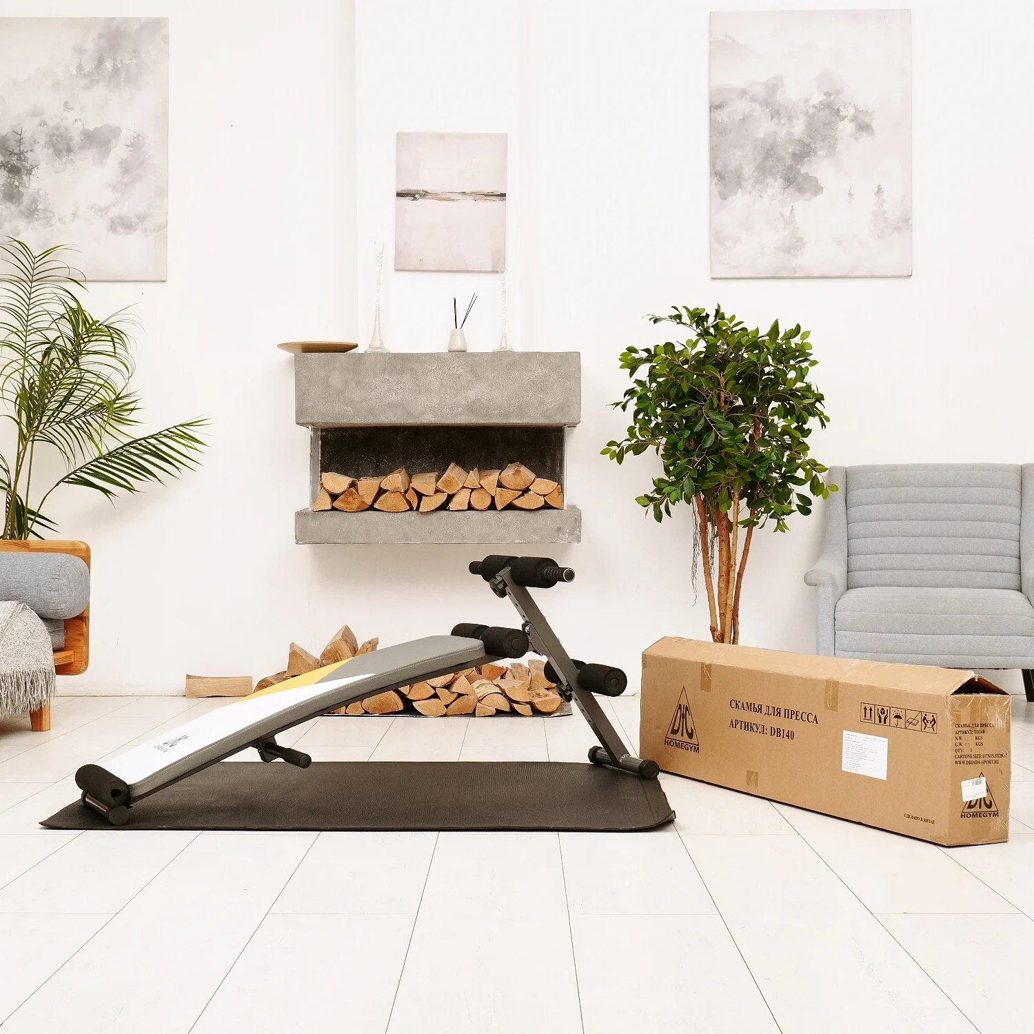Реальное фото Скамья для пресса DFC DB140 от магазина Спортев