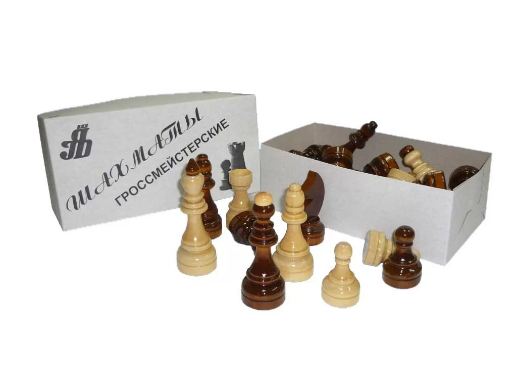 Реальное фото Шахматы гроссмейстерские пластмассовые без доски (d38) Ш-19 от магазина СпортЕВ