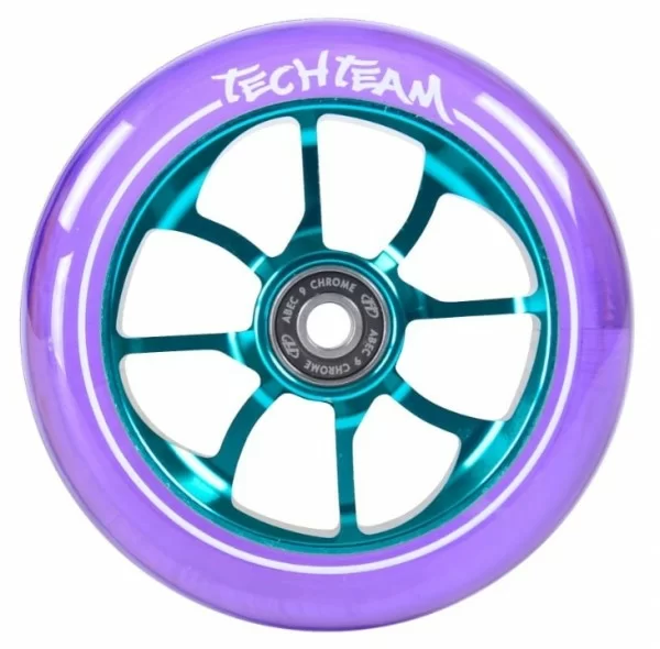 Реальное фото Колесо для самоката TechTeam X-Treme 110 мм PO transparent purple от магазина СпортЕВ