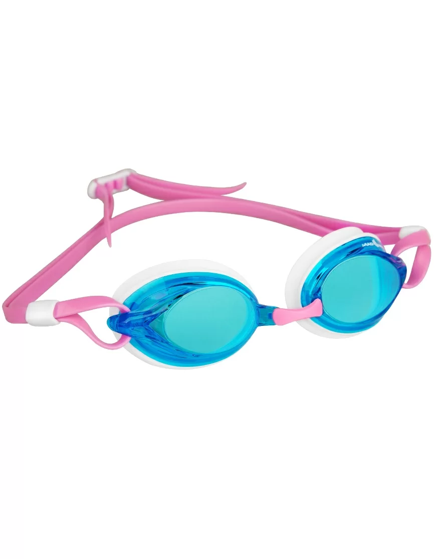 Реальное фото Очки для плавания Mad Wave Spurt pink/azure/white M0427 24 0 11W от магазина СпортЕВ