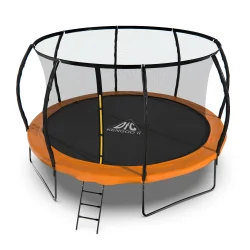 Батут DFC KENGOO II 14ft внутр.сетка, лестница, оранж/черн (427см)(два короба) 14FT-BAS-BO