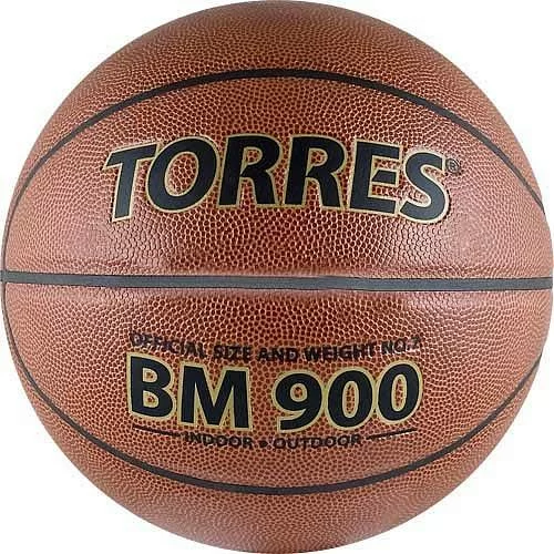 Реальное фото Мяч баскетбольный Torres BM900 размер №7 ПУ темно оранж-черный B32037 от магазина СпортЕВ