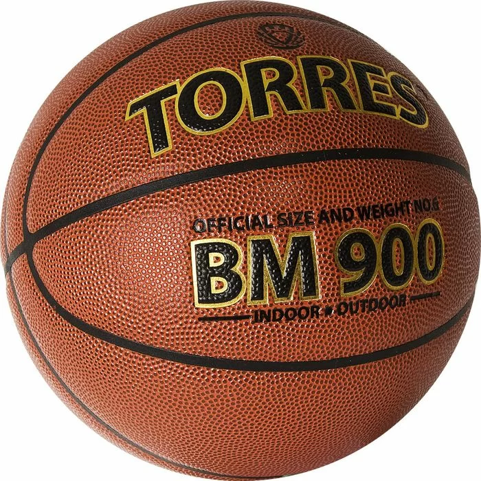 Реальное фото Мяч баскетбольный Torres BM900 размер №6 ПУ темно оранж-черный B32036 от магазина СпортЕВ