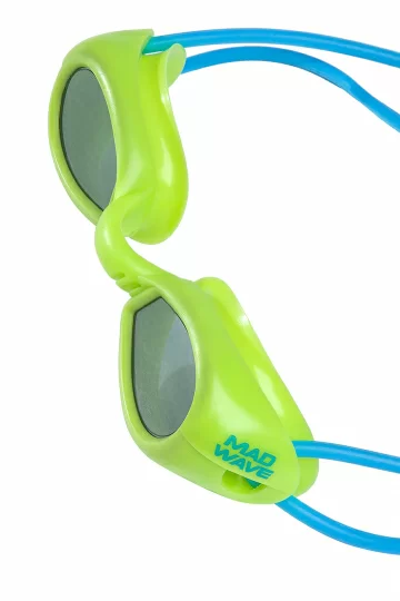 Реальное фото Очки для плавания Mad Wave Comet Kids green M0410 03 0 10W от магазина СпортЕВ