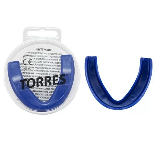 Реальное фото Капа одночелюстная Torres евростандарт термопластичная синяя PRL1023BU от магазина СпортЕВ