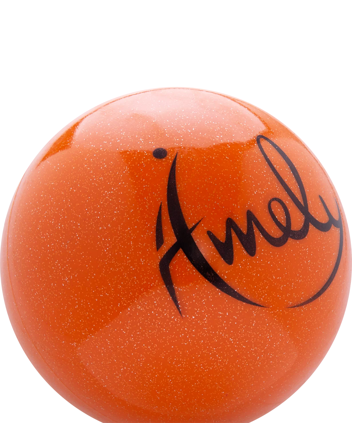 Реальное фото Мяч для художественной гимнастики 15 см Amely AGB-303 с насыщенными блестками оранжевый 19943 от магазина Спортев