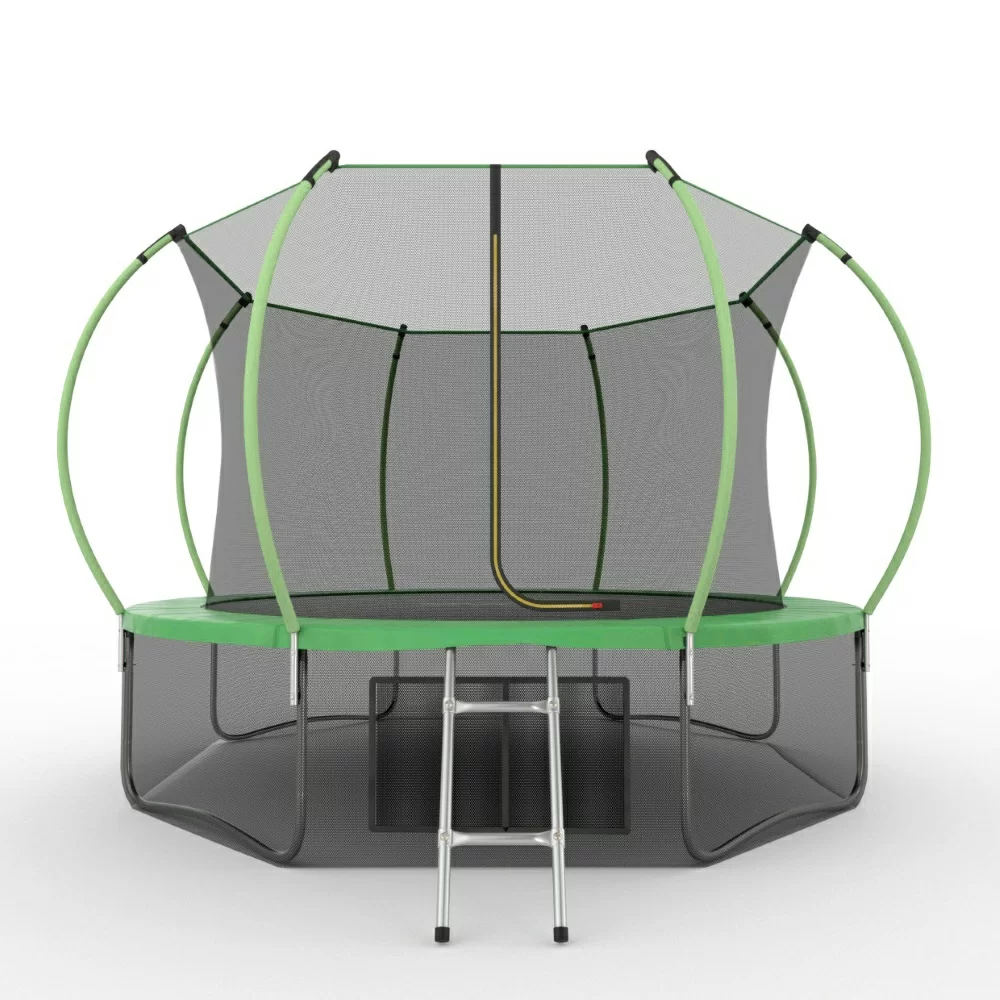 Реальное фото EVO JUMP Internal 12ft (Green) + Lower net. Батут с внутренней сеткой и лестницей, диаметр 12ft (зеленый) + нижняя сеть от магазина СпортЕВ