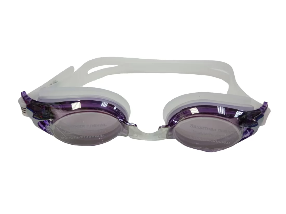 Реальное фото Очки для плавания Whale Y0M704(WG47-A4) для взрослых зеркальные белый/фиолетовый от магазина СпортЕВ