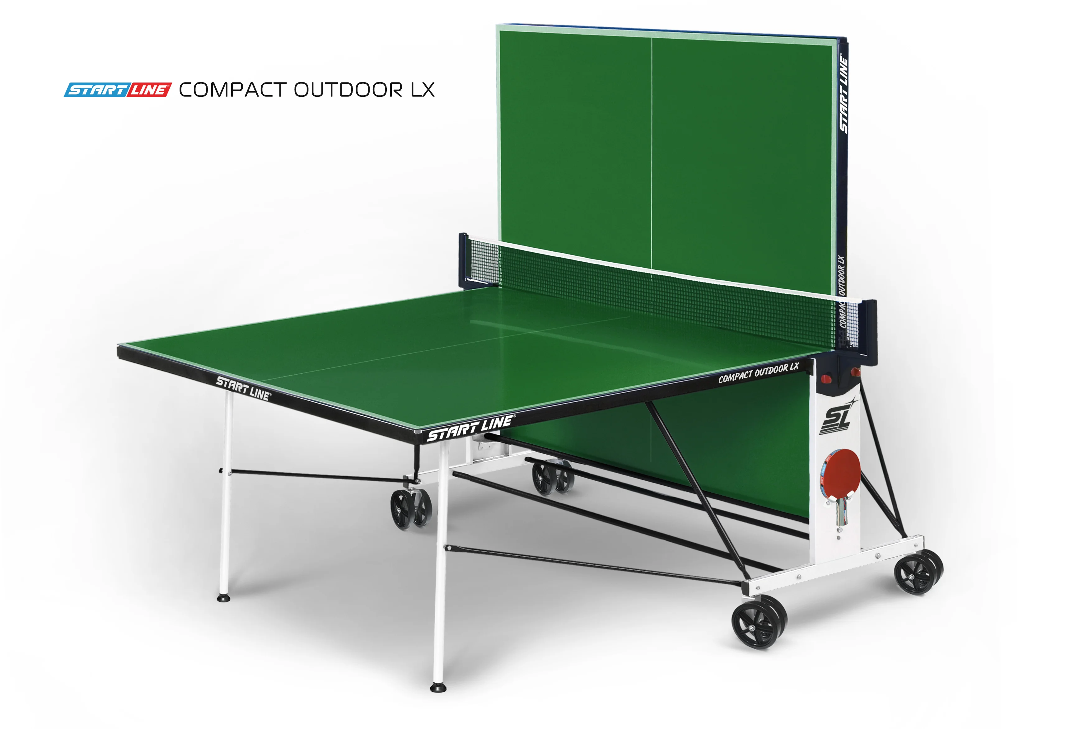 Стол теннисный Compact-2 LX Всепогодный Зелёный Реальное фото Стол теннисный Compact-2 LX Всепогодный Зелёный от магазина Спортев