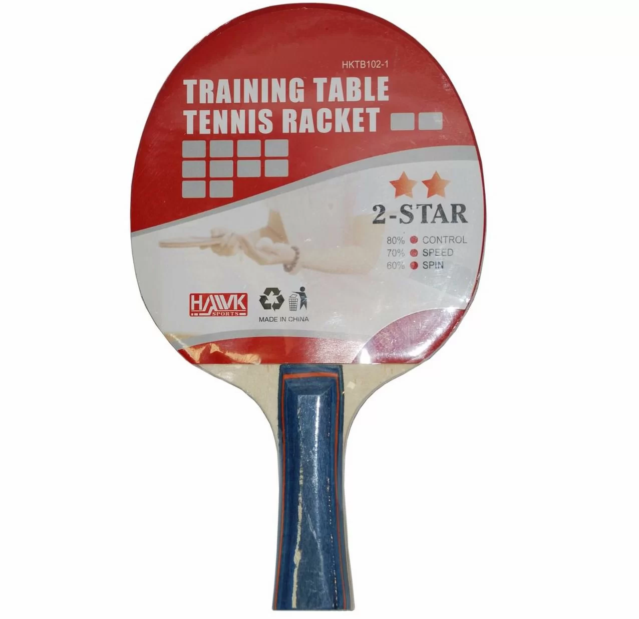Реальное фото Ракетка для настольного тенниса Hawk 2* HKTB102-1 от магазина СпортЕВ