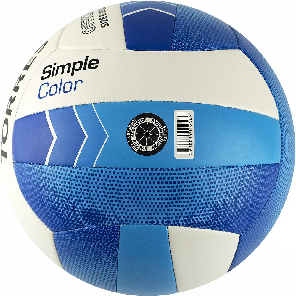 Реальное фото Мяч волейбольный Torres Simple Color р.5 синт. кожа бело-голубо-синий V32115 от магазина СпортЕВ