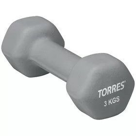 Реальное фото Гантель неопреновая 3 кг Torres серый PL55013 от магазина СпортЕВ