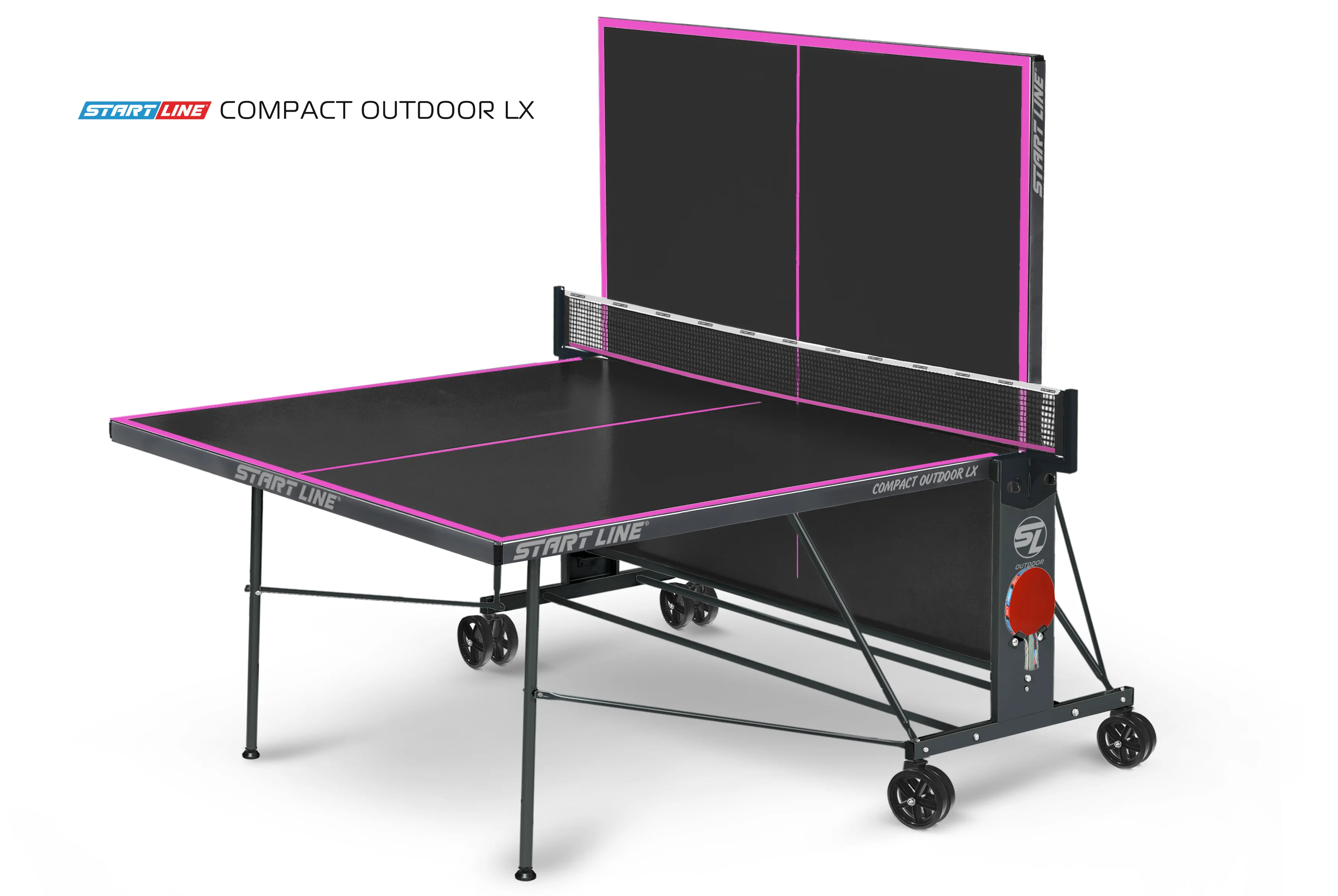 Реальное фото Стол теннисный Compact-2 LX  Всепогодный 6 black от магазина Спортев
