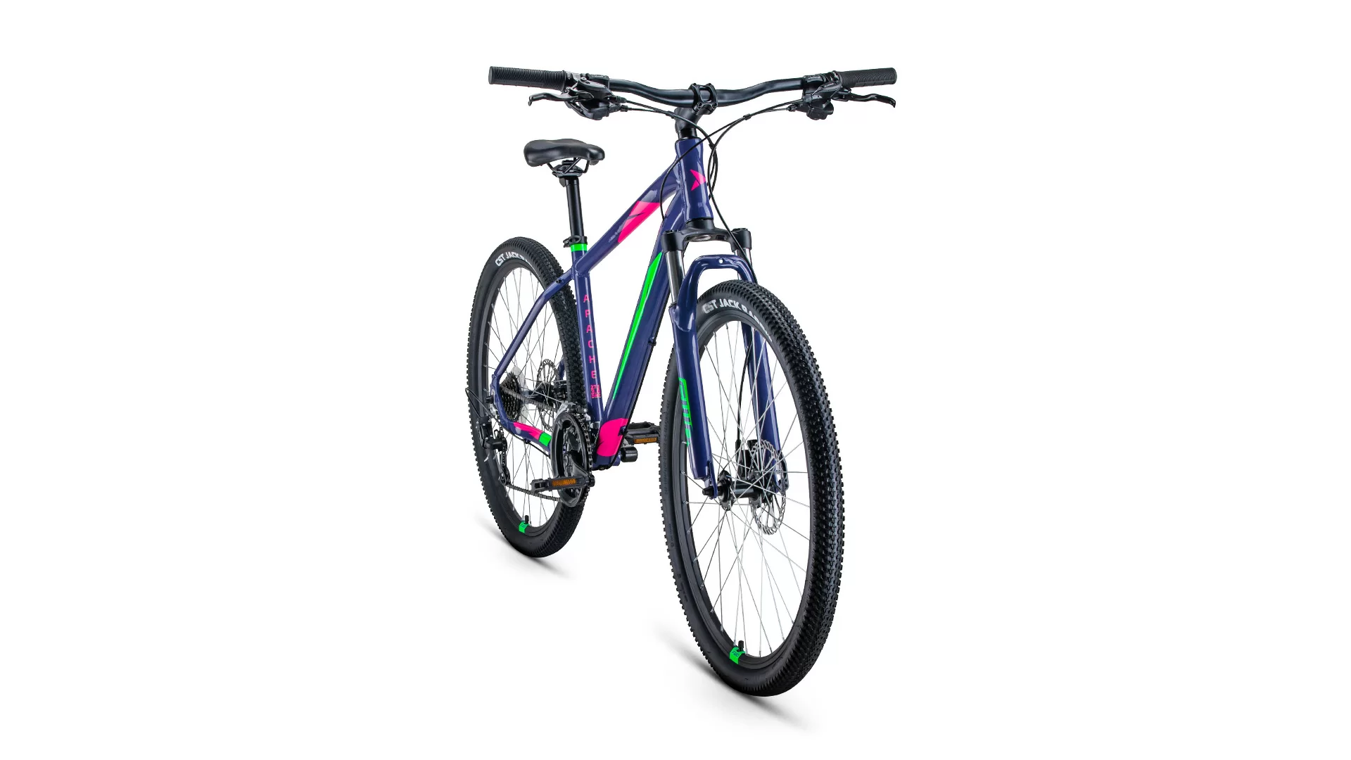 Реальное фото Велосипед Forward Apache 27.5 3.0 HD (21ск) (2022) фиолетовый/зеленый от магазина СпортЕВ