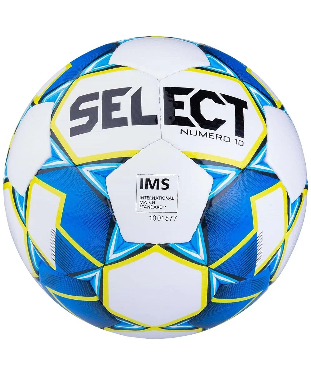 Реальное фото Мяч футбольный Select Numero 10 IMS №5 белый/синий/зеленый 810508 от магазина СпортЕВ