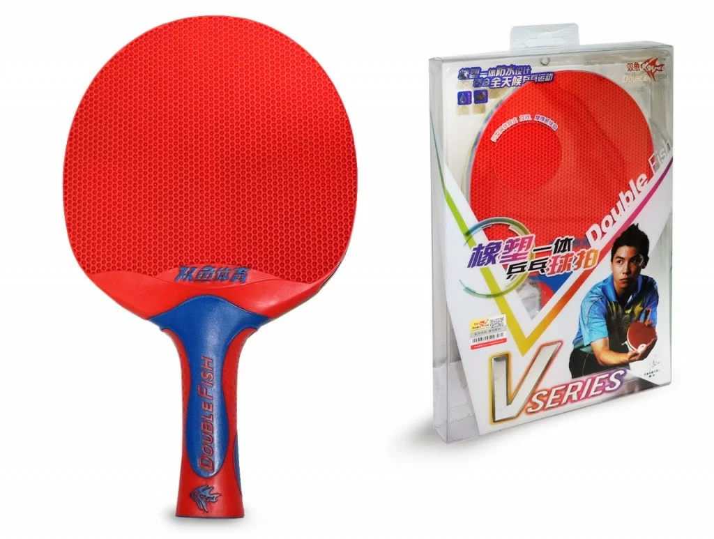 Реальное фото Ракетка для настольного тенниса Double Fish series plastik red V3 от магазина СпортЕВ
