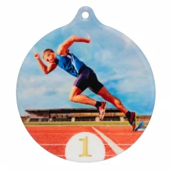 Медаль MZP 455-55 бег 1 место с сублимацией (D-55мм, s-2 мм)